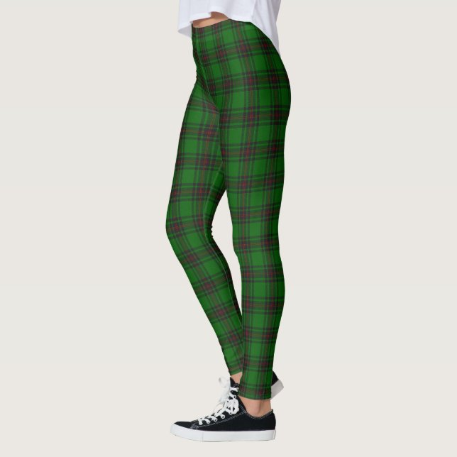 Legging Duque De Fife, Xadrez Verde Vermelho (Esquerda)