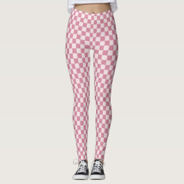 Legging Dusty rose checkerboard pattern