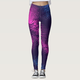 Legging 💖 Dynamic Pink & Purple Dotted Abstract Pattern