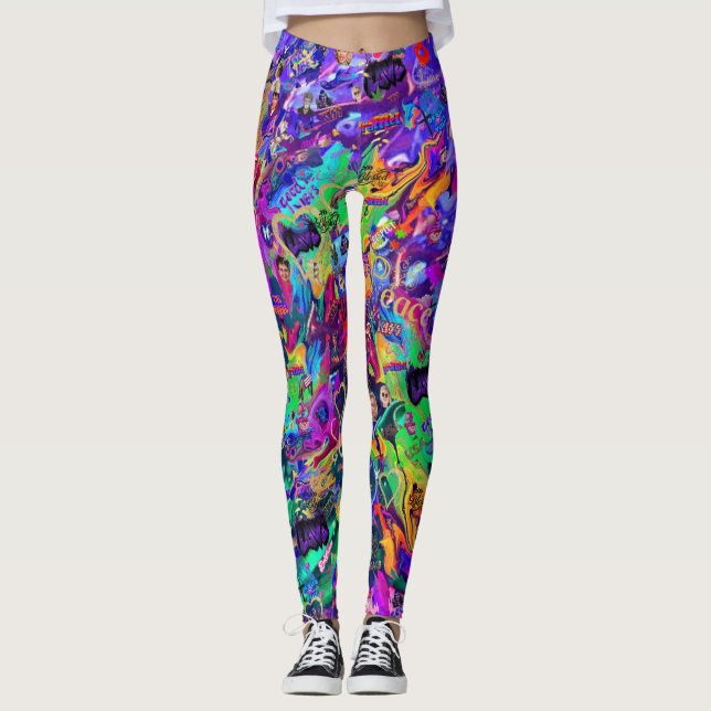 Legging É Apenas Graffiti 4 Por CBDOilPrincess  (Frente)