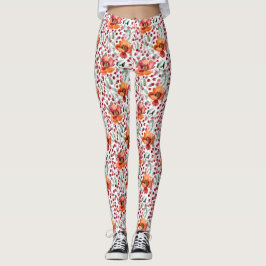 Legging Earthy Colors, Fall Flowers