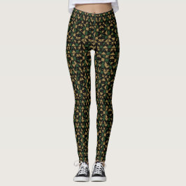 Legging Earthy Geometric Mosaic Pattern 