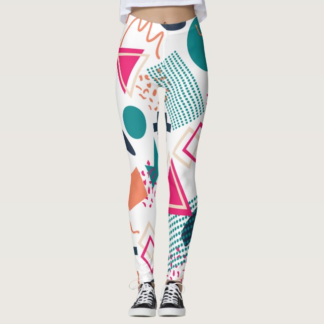 Legging Eclectic Memphis Arte Geométrica (Frente)