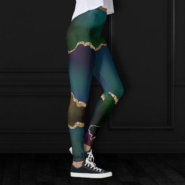 Legging Edgy Agate | Teal de Toneladas de Joias Moody Escu (Criador carregado)