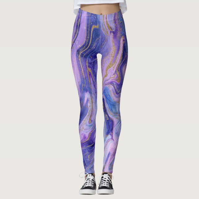 Legging Eethton Cotton Candy Marble Watercolor Fantasy (Frente)