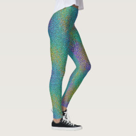 Legging Efeito Aura Colorida do Chameleão Turquesa legal