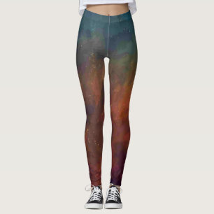 Legging Efeito Colorido da Tinta Grunge