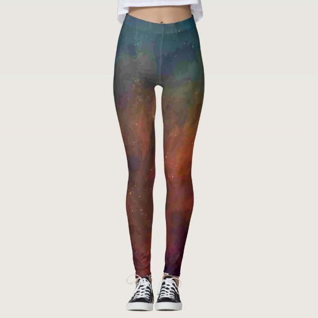 Legging Efeito Colorido da Tinta Grunge (Frente)