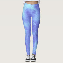 Legging Efeito de nuvem de tempestade elegante Azul
