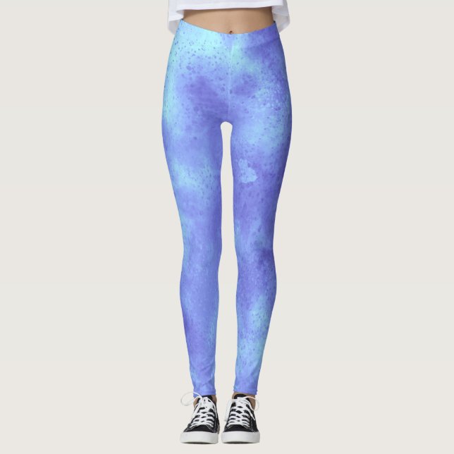 Legging Efeito de nuvem de tempestade elegante Azul (Frente)