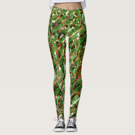Legging Efeito de parede verde e cor de salmão de bolhas?
