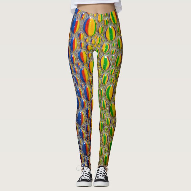 Legging Efeito de pele animal abstrato do design (Frente)