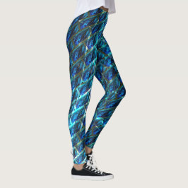 Legging Efeito de tijolos azuis manchados, granulados ou i