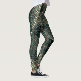 Legging Efeito de tijolos de cinzas azuis, sob ponto escur