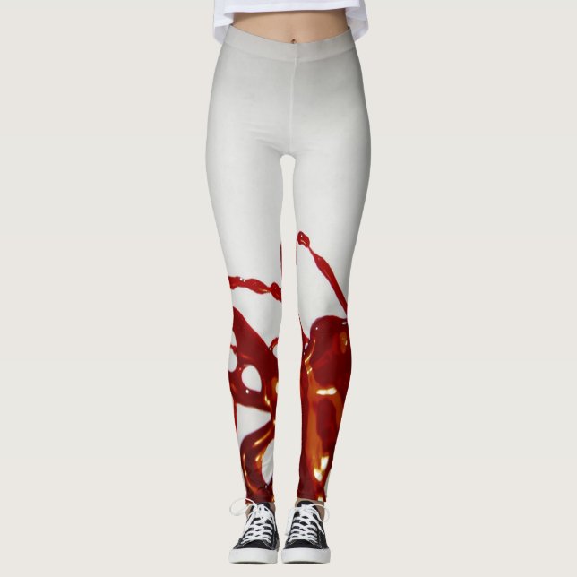 Legging Efeito do Derramar vermelho (Frente)