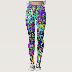 Legging Efeitos Digitais: Design Abstrato Multicolorido