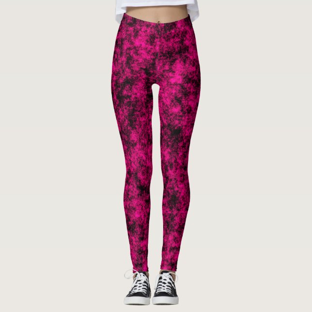 Legging Electric Pink & Black Abstract Marble (Frente)