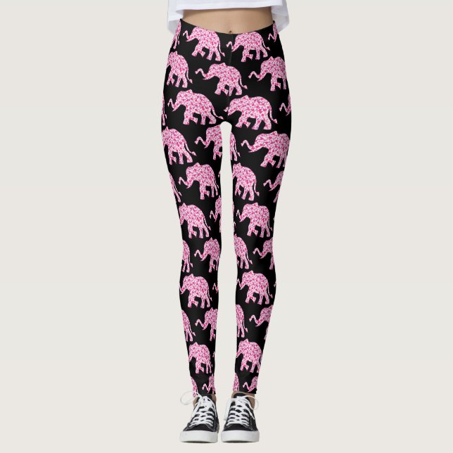 Legging Elefante Corações de Amor Rosa (Frente)