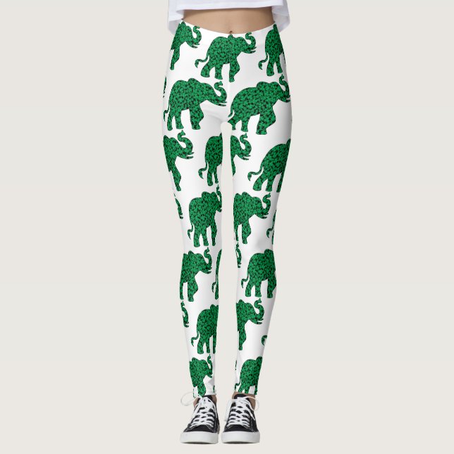 Legging Elefante feito de shamrocks (Frente)