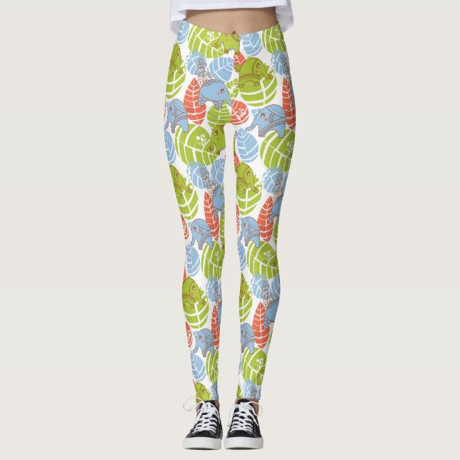 Legging Elefantes Coloridos da Selva (Frente)