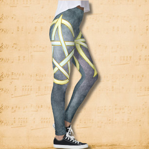Legging Elegância Celestial: Pearl Pentagram