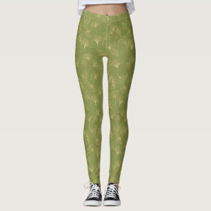 Legging Elegância do Ginkgo Esmeralda – Botânica de Luxo a