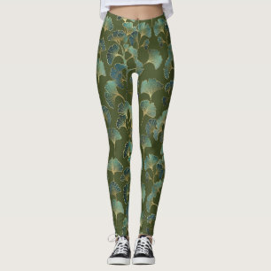 Legging Elegância do Ginkgo Esmeralda – Botânica de Luxo e