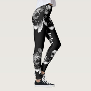 Legging Elegância em contraste: Brilhos brancos em preto