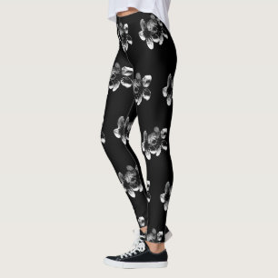 Legging Elegância em contraste: Brilhos brancos em preto