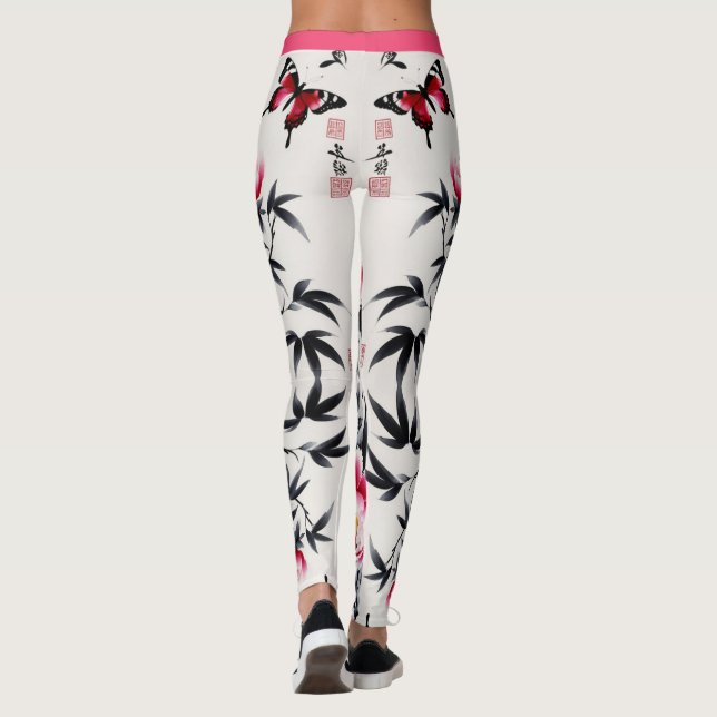 Legging Elegância em Flor: Harmonia Floral impressa (Verso)
