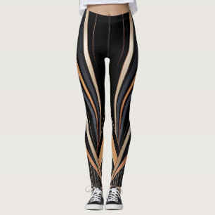 Legging Elegância Geométrica Metálica Art Déco