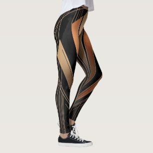 Legging Elegância Geométrica Metálica Art Déco
