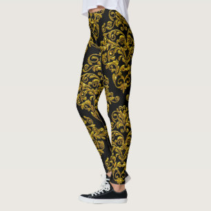 Legging Elegância Sassy grande do damasco