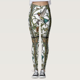 Legging Elegant hummingbird artwork botanical boho chic