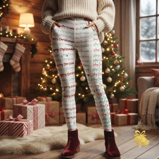 Legging Elegant Merry Christmas Typography