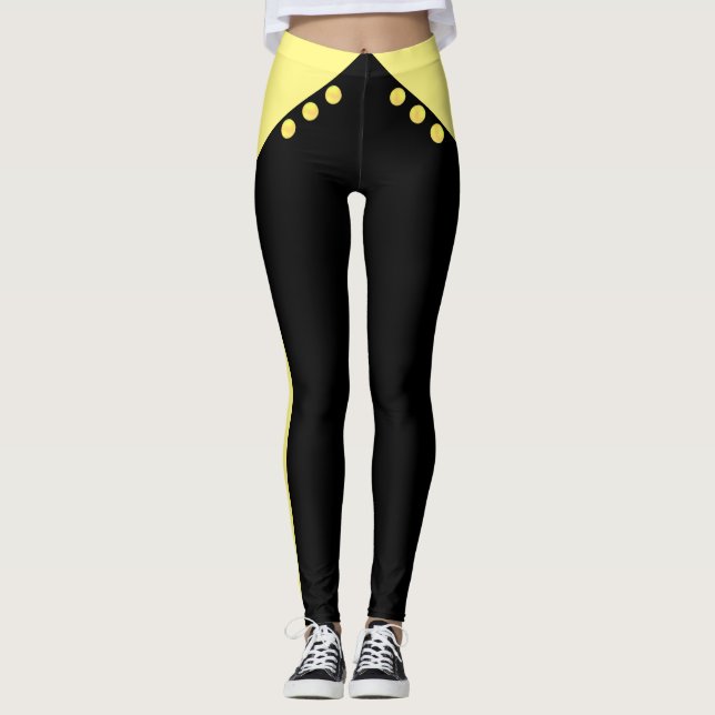 Legging Elegante Amarelo e Preto (Frente)