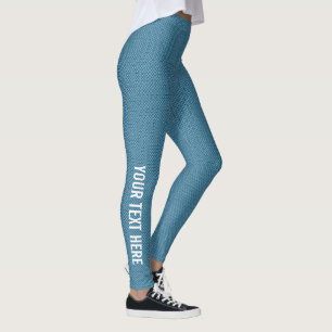 Legging Elegante Azul Adicionar Imagem Nome Texto Womens M