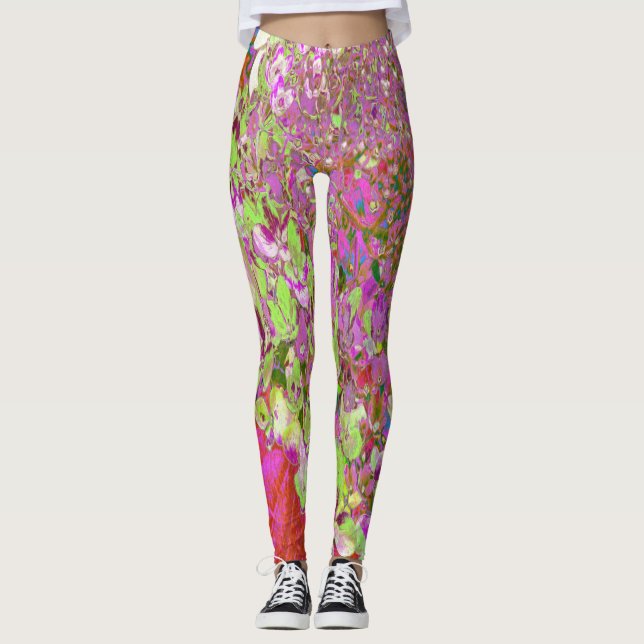 Legging Elegante Chartreuse - Hidrópias Verde, Rosa e Azul (Frente)