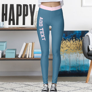 Legging Elegante Clássico Personalizado Listras Rosa Azul
