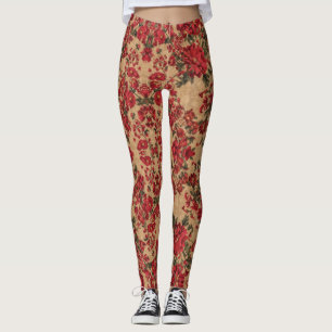 Legging Elegante Crimson Floral   por Asarteon