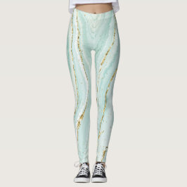 Legging elegante design de mármore líquido pintado à mão c