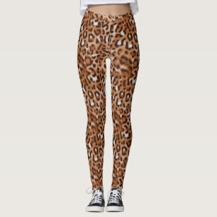 Legging Elegante, Feroz, Leopardo Marrom, Branco e Preto