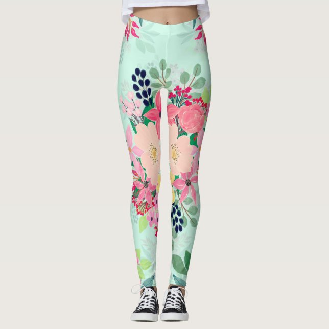 Legging Elegante Floral - Pintor de Aquarela - Design Girl (Frente)