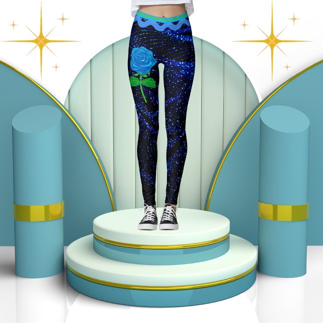 Legging Elegante Girly Marinho Blue Sparkle Abstrato (Criador carregado)