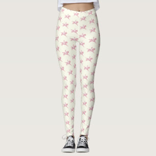 Legging Elegante Girly Pink White Horseback Anel