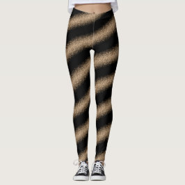 Legging Elegante Glitter Ombre Preto e Dourado