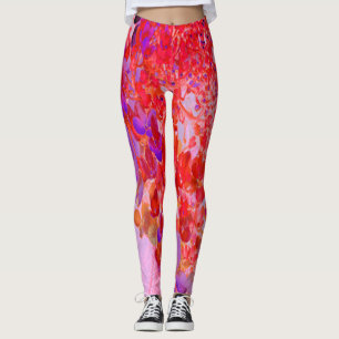 Legging Elegante Hydrangea Limelight Roxa e Laranja