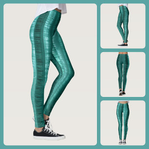 Legging Elegante Listrado de Turquesa