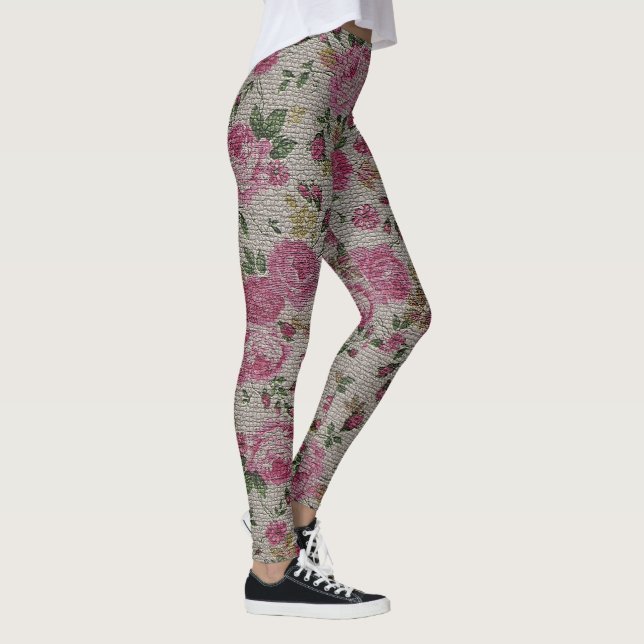 Legging Elegante Moderna Vintage Trendy Floral (Direita)