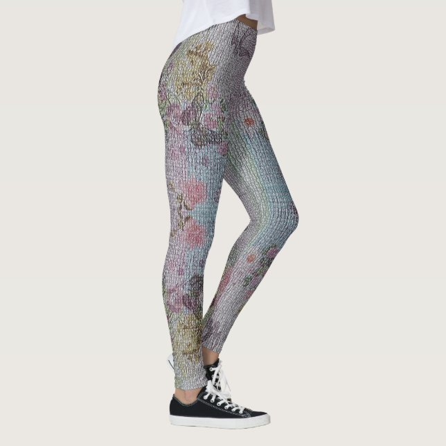 Legging Elegante Moderna Vintage Trendy Floral (Direita)